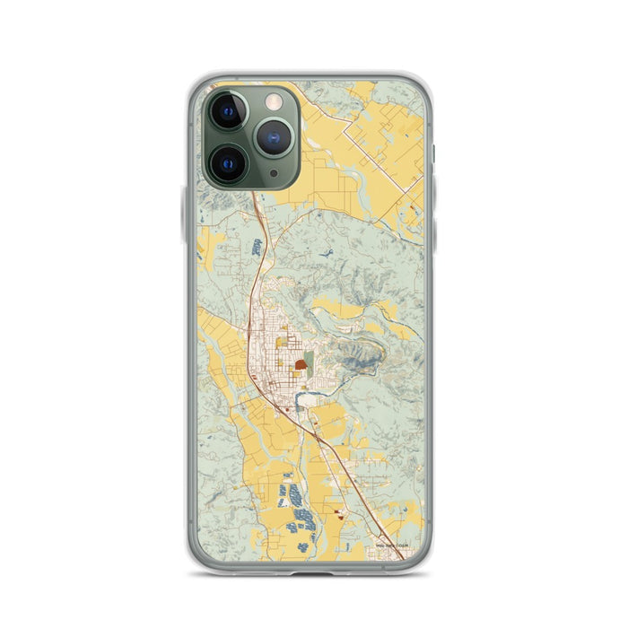Custom iPhone 11 Pro Healdsburg California Map Phone Case in Woodblock