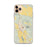 Custom iPhone 11 Pro Max Healdsburg California Map Phone Case in Woodblock