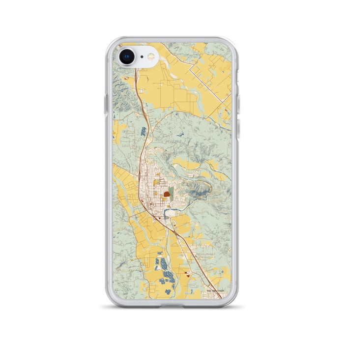 Custom iPhone SE Healdsburg California Map Phone Case in Woodblock