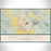 Healdsburg California Map Print Landscape Orientation in Woodblock Style With Shaded Background