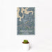 12x18 Heber Springs Arkansas Map Print Portrait Orientation in Afternoon Style With Small Cactus Plant in White Planter