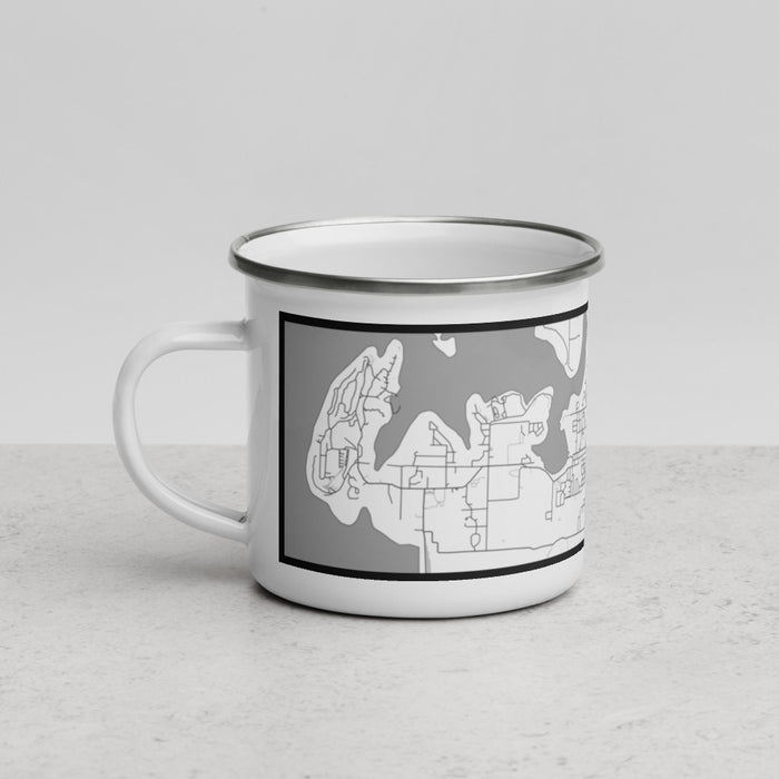 Left View Custom Heber Springs Arkansas Map Enamel Mug in Classic
