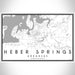 Heber Springs Arkansas Map Print Landscape Orientation in Classic Style With Shaded Background