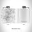 Rendered View of Heber Springs Arkansas Map Engraving on 6oz Stainless Steel Flask in White