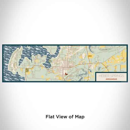 Flat View of Map Custom Heber Springs Arkansas Map Enamel Mug in Woodblock