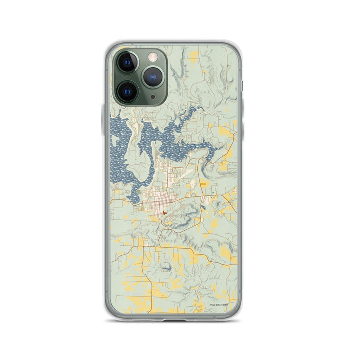 Custom iPhone 11 Pro Heber Springs Arkansas Map Phone Case in Woodblock