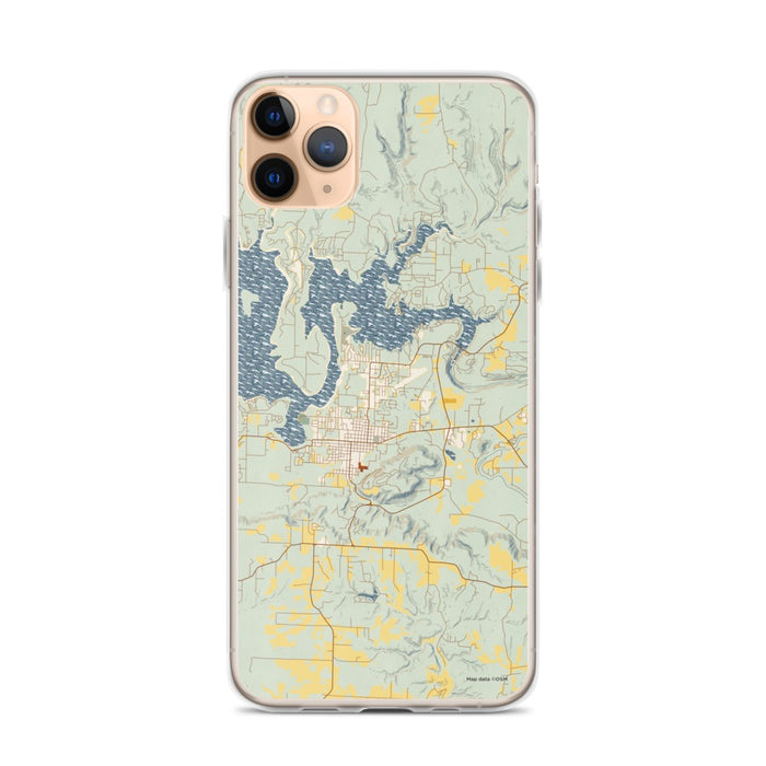 Custom iPhone 11 Pro Max Heber Springs Arkansas Map Phone Case in Woodblock