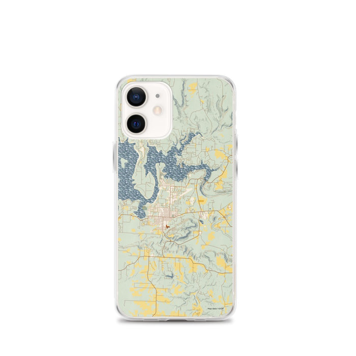 Custom iPhone 12 mini Heber Springs Arkansas Map Phone Case in Woodblock