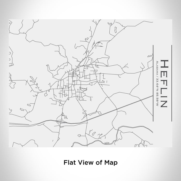 Rendered View of Heflin Alabama Map Engraving on 20oz Stainless Steel Insulated Bottle with Bamboo Top in White