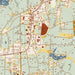 Heflin Alabama Map Print in Woodblock Style Zoomed In Close Up Showing Details