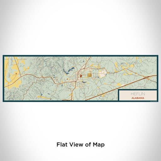Flat View of Map Custom Heflin Alabama Map Enamel Mug in Woodblock