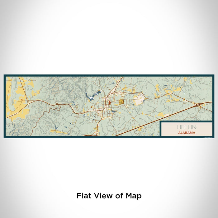 Flat View of Map Custom Heflin Alabama Map Enamel Mug in Woodblock