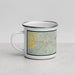 Left View Custom Heflin Alabama Map Enamel Mug in Woodblock