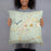 Person holding 18x18 Custom Heflin Alabama Map Throw Pillow in Woodblock