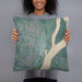 Person holding 18x18 Custom Helena Arkansas Map Throw Pillow in Afternoon