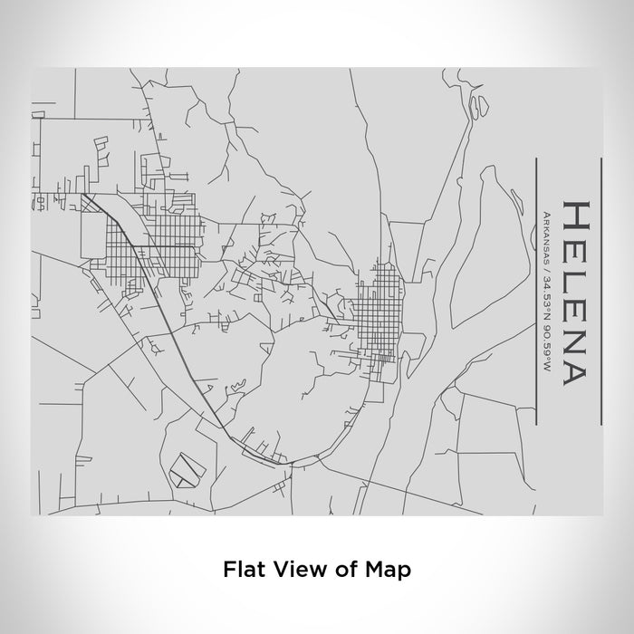 Rendered View of Helena Arkansas Map Engraving on 20oz Stainless Steel Insulated Bottle with Bamboo Top