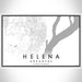 Helena Arkansas Map Print Landscape Orientation in Classic Style With Shaded Background