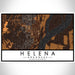 Helena Arkansas Map Print Landscape Orientation in Ember Style With Shaded Background