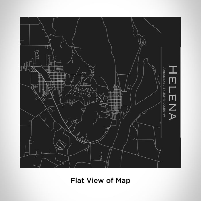 Rendered View of Helena Arkansas Map Engraving on 17oz Stainless Steel Insulated Tumbler in Black