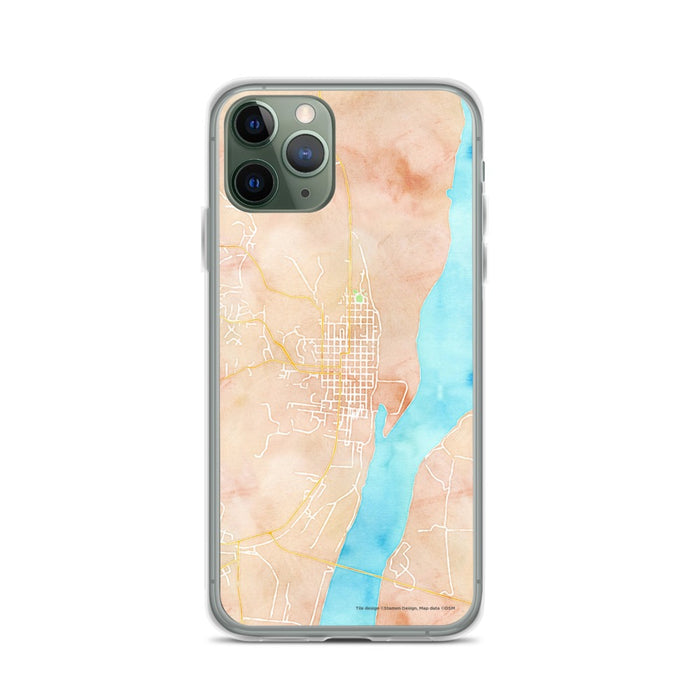 Custom iPhone 11 Pro Helena Arkansas Map Phone Case in Watercolor