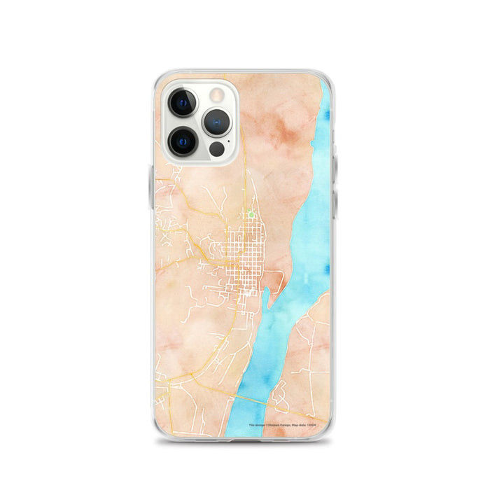 Custom iPhone 12 Pro Helena Arkansas Map Phone Case in Watercolor