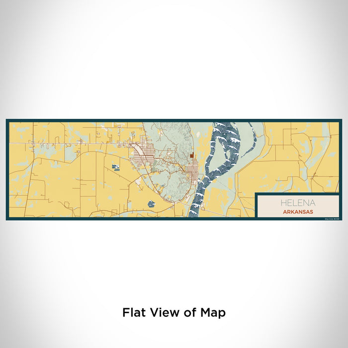 Flat View of Map Custom Helena Arkansas Map Enamel Mug in Woodblock