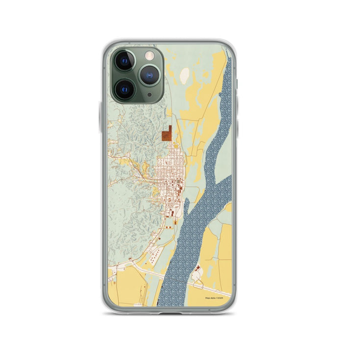 Custom iPhone 11 Pro Helena Arkansas Map Phone Case in Woodblock