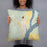 Person holding 18x18 Custom Helena Arkansas Map Throw Pillow in Woodblock