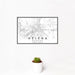 12x18 Helena Montana Map Print Landscape Orientation in Classic Style With Small Cactus Plant in White Planter