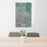 24x36 Helena Montana Map Print Portrait Orientation in Afternoon Style Behind 2 Chairs Table and Potted Plant
