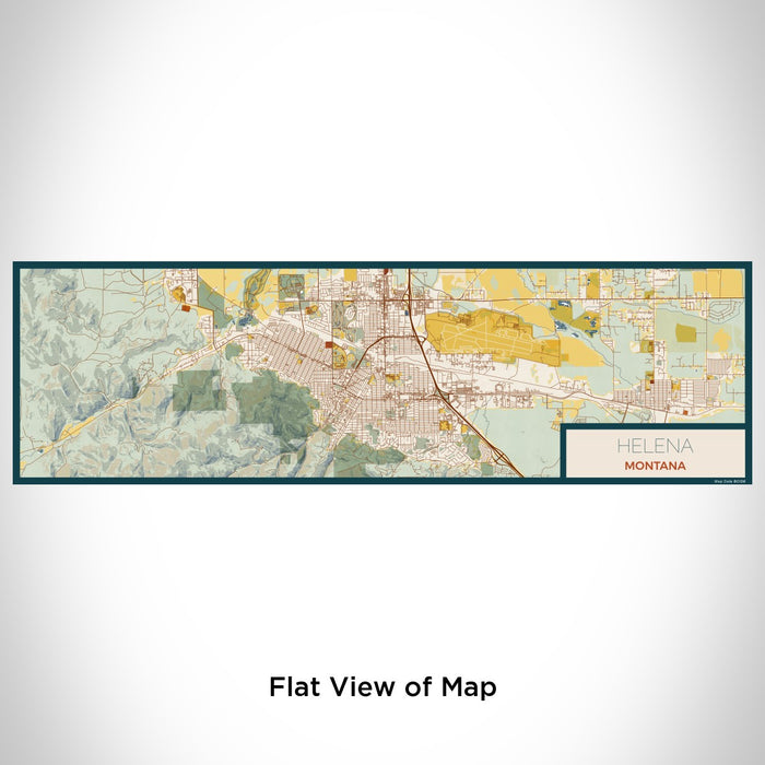 Flat View of Map Custom Helena Montana Map Enamel Mug in Woodblock