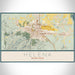 Helena Montana Map Print Landscape Orientation in Woodblock Style With Shaded Background