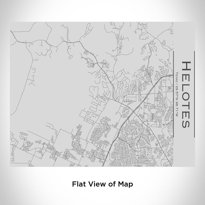 Rendered View of Helotes Texas Map Engraving on 20oz Stainless Steel Insulated Bottle with Bamboo Top