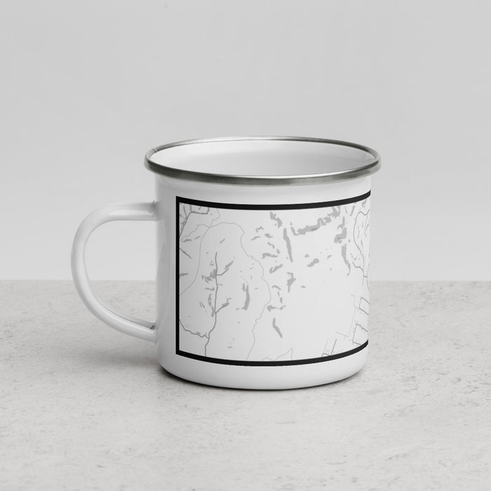 Left View Custom Helotes Texas Map Enamel Mug in Classic