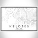 Helotes Texas Map Print Landscape Orientation in Classic Style With Shaded Background