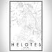 Helotes Texas Map Print Portrait Orientation in Classic Style With Shaded Background