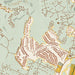 Helotes Texas Map Print in Woodblock Style Zoomed In Close Up Showing Details