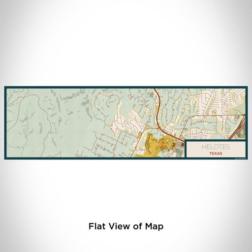 Flat View of Map Custom Helotes Texas Map Enamel Mug in Woodblock