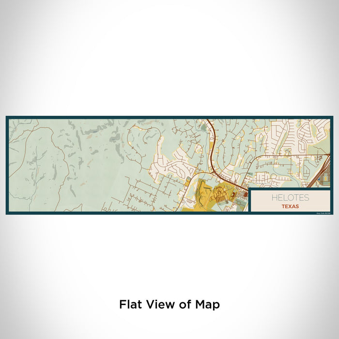 Flat View of Map Custom Helotes Texas Map Enamel Mug in Woodblock