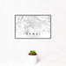 12x18 Hemet California Map Print Landscape Orientation in Classic Style With Small Cactus Plant in White Planter