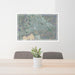 24x36 Hemet California Map Print Lanscape Orientation in Afternoon Style Behind 2 Chairs Table and Potted Plant