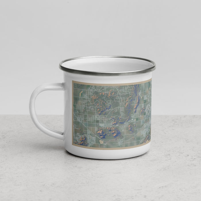 Left View Custom Hemet California Map Enamel Mug in Afternoon