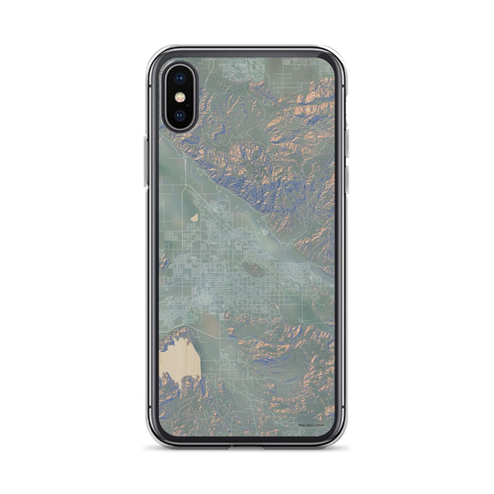 Custom iPhone X/XS Hemet California Map Phone Case in Afternoon