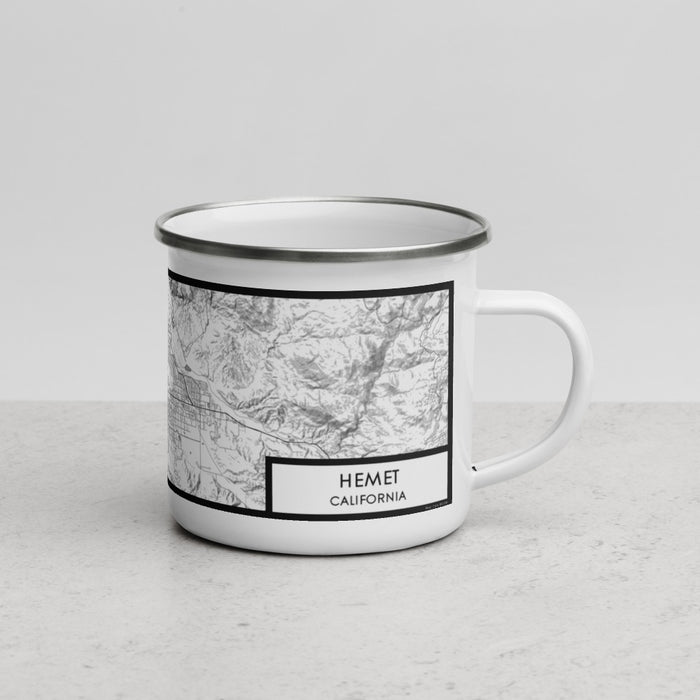 Right View Custom Hemet California Map Enamel Mug in Classic