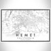 Hemet California Map Print Landscape Orientation in Classic Style With Shaded Background