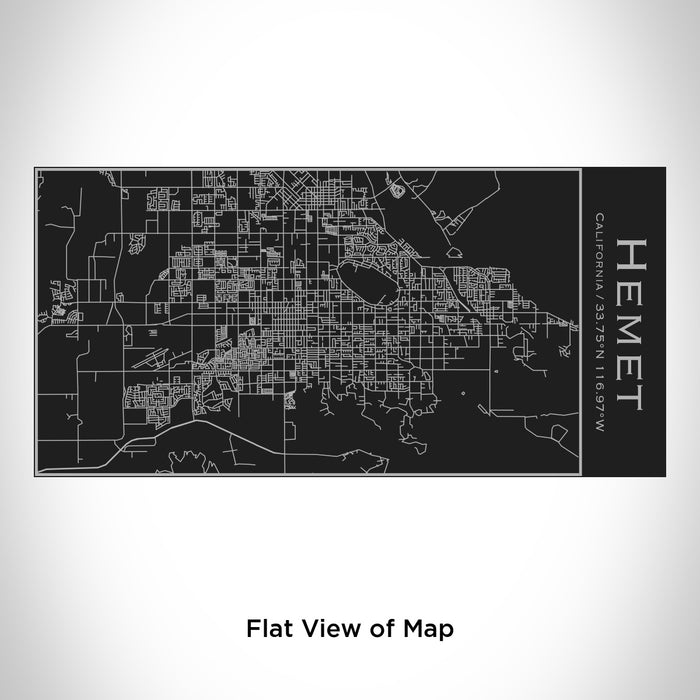 Rendered View of Hemet California Map Engraving on 17oz Stainless Steel Insulated Cola Bottle in Black