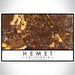 Hemet California Map Print Landscape Orientation in Ember Style With Shaded Background