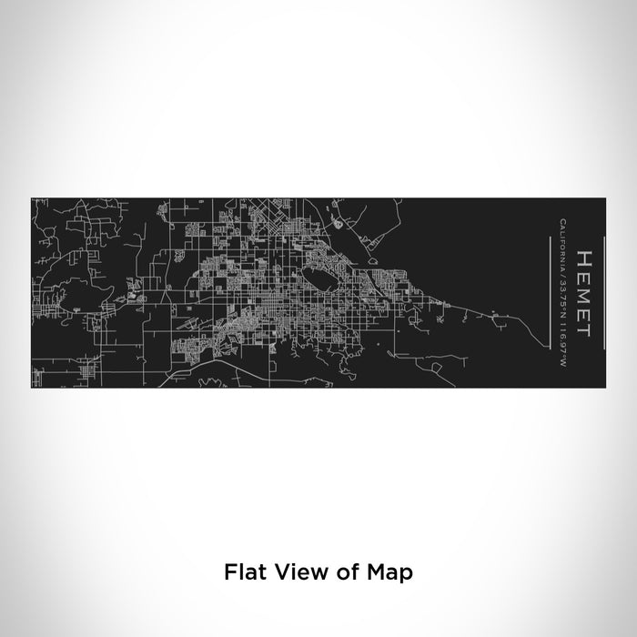 Rendered View of Hemet California Map Engraving on 10oz Stainless Steel Insulated Cup with Sliding Lid in Black