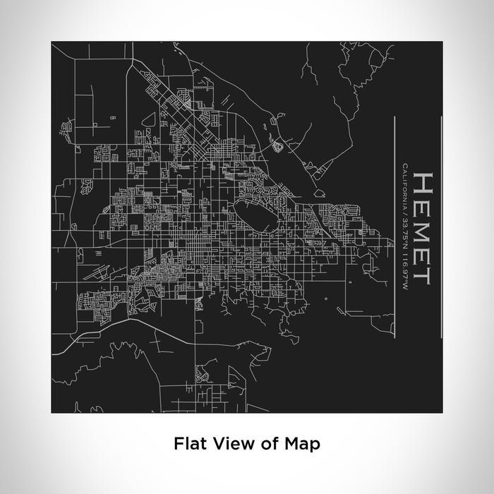 Rendered View of Hemet California Map Engraving on 17oz Stainless Steel Insulated Tumbler in Black