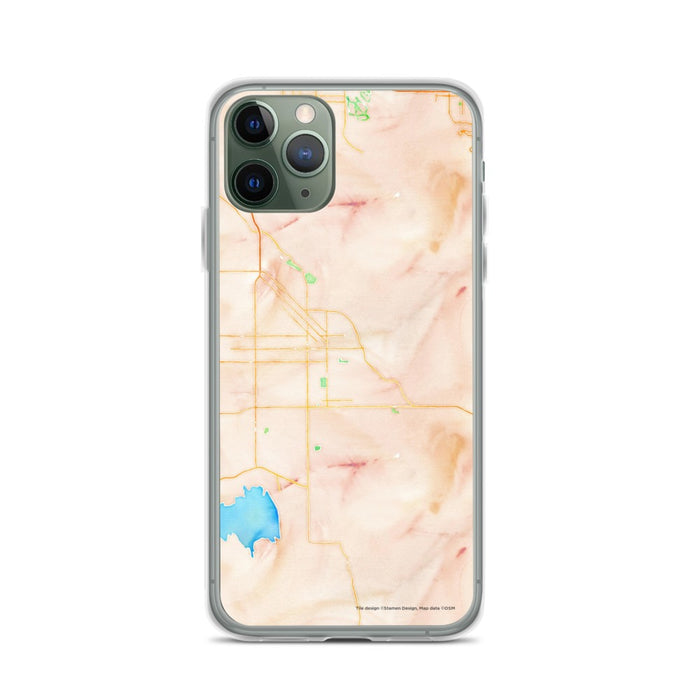 Custom iPhone 11 Pro Hemet California Map Phone Case in Watercolor